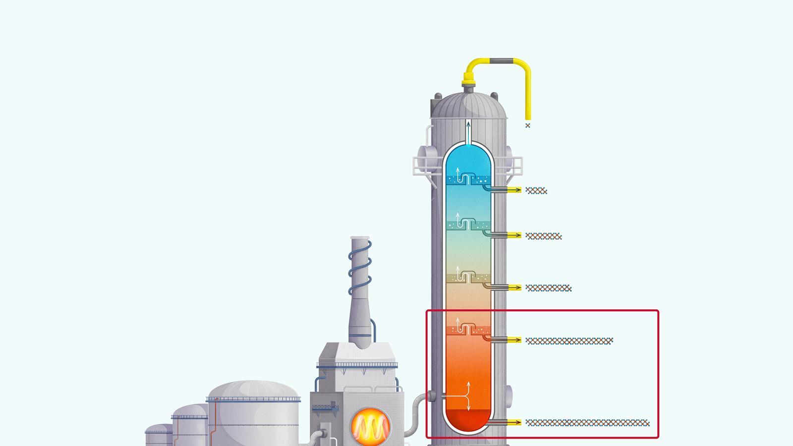 Fractional distillation--longer-chain
