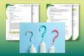 Screenshots of the Is toothpaste basic downloadable resources, with a picture of three toothpaste tubes and question marks made out of striped, green and pink toothpastes in the forefront.