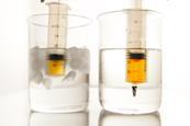 Two syringes with nitrogen oxides