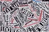 A collection of newspaper headlines from 2020 during the Covid virus outbreak