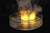 An image showing sodium reacting with water