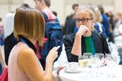 Photo of people interacting during coffee break at medical or scientific conference