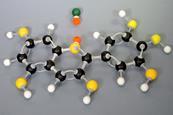 A plastic model of a molecule of paraffin