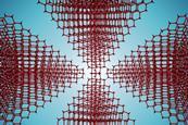 A model of a diamond molecular structure flipped in four directions
