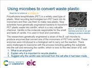A preview of the starter slide about E coli converting plastic to vanillin