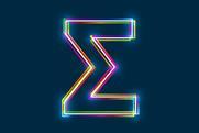 Capital Greek letter sigma, in neon