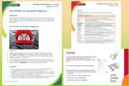 Example pages from the worksheets and slides that make up the reading comprehension resources