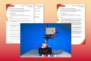 Acid-alkali conductometric titration student sheet and teacher notes, with an acid-alkali conductometric titration set up in the foreground. 