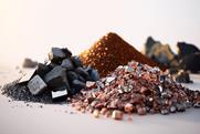 Small piles of minerals