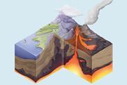 A scene of how rocks are formed