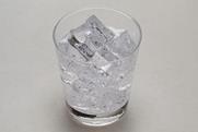 States of matter - glass of carbonated liquid with ice