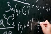 Mathematical equations on a blackboard