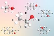 The chemical structures and 3d models of methanol, ethanol and the two forms of both propanol and butanol