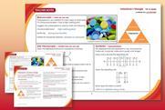 A preview showing the teacher notes and student sheets included in this resource, on a red and orange background