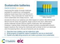 Use the starter slide with your class to give your 14–16 students a new context when studying electrochemical cells