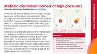 EiC summary slide from Deutrium changes to metal for use when teaching isotopes, metallic bonding and covalent bonding