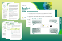 Example pages from teacher notes, student worksheets  and example slides from the presentation that make up this resource