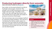 EiC summary slide Electrolysing seawater