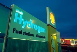 Signs for a hydrogen-powered bus refuelling station in Iceland