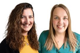 An image combining portrait photographs of Katayune Presland and Emma Lumb, education coordinators for north west England, against a white background