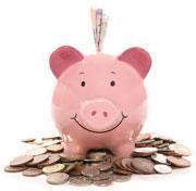 Piggy bank full of money