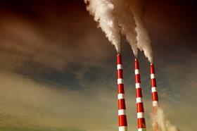 Industrial smoke stack of a coal power plant