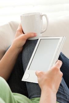 Reading an ebook on a tablet device