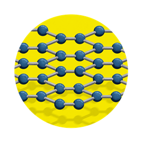 An illustration showing the molecular hexagonal structure of Graphene