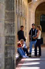 A group of students talking