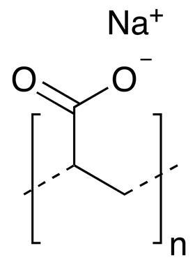 Chemical structure of sodium poly(acrylate)