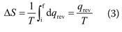 Equation for an observable change in entropy at constant temperature