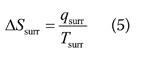 Equation for the change of entropy of the surroundings