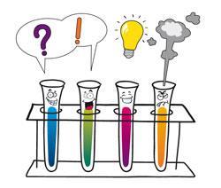 Different types of liquid in test tubes