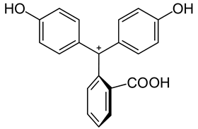 Phenolphthalein very low pH 2D skeletal