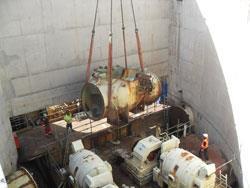 broken part on a nuclear plant being replaced