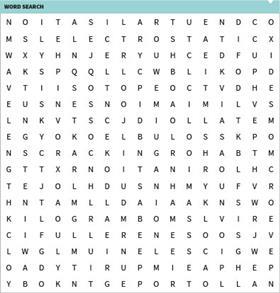 Chemistry word search puzzle