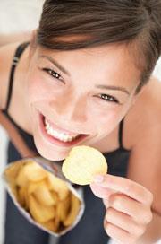 Enjoying crisps