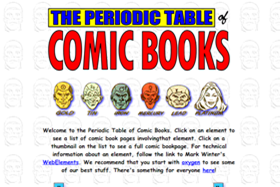 Screenshot from the Periodic table of comic books