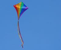A rainbow coloured kite