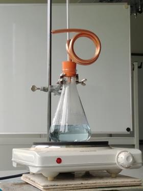 An image showing the set up of the superheated water experiment