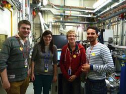 Joshua Sauer (3rd from left) with members of Howard Colquhoun's research group