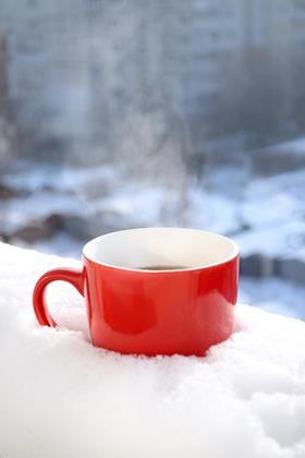 A cup of tea in the snow