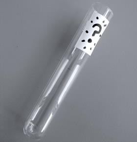 An image of a test tube with a question mark label on it