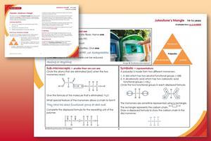 A preview of the teacher notes and student worksheet available in this resource, on a red and orange background