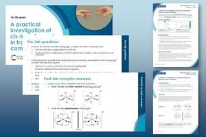 Example slides, plus pages from teacher and technician notes and the student sheet that make up this resource