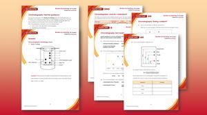 Previews of the Review my learning: chromatography teacher guidance and scaffolded student sheets