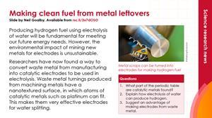 Clean fuel from metal waste summary slide preview image