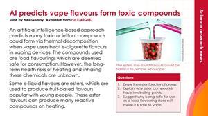 A preview of the vape flavourings summary slide and questions