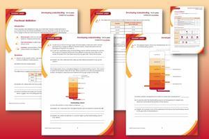 An example of pages from the resource featuring student worksheet and teacher guidance