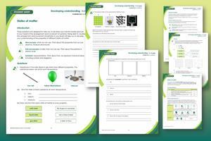 Example pages from the student worksheet and teacher notes that make up this resource